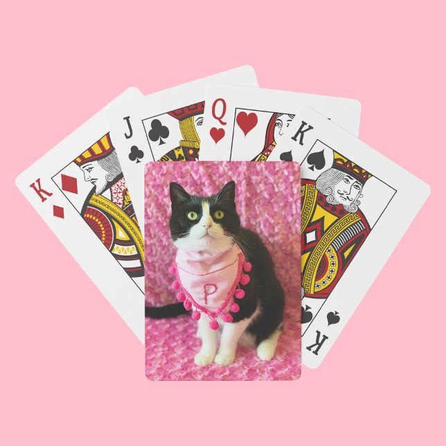 Pfirsiche der Tuxedo Katze Pink Bandana Spielkarte (Von Creator hochgeladen)