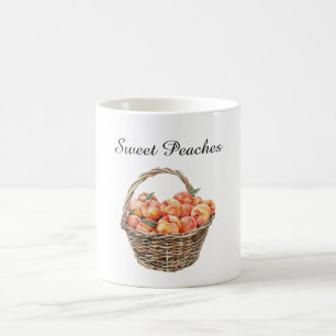 Pfirsiche in einem Korb Kaffeetasse