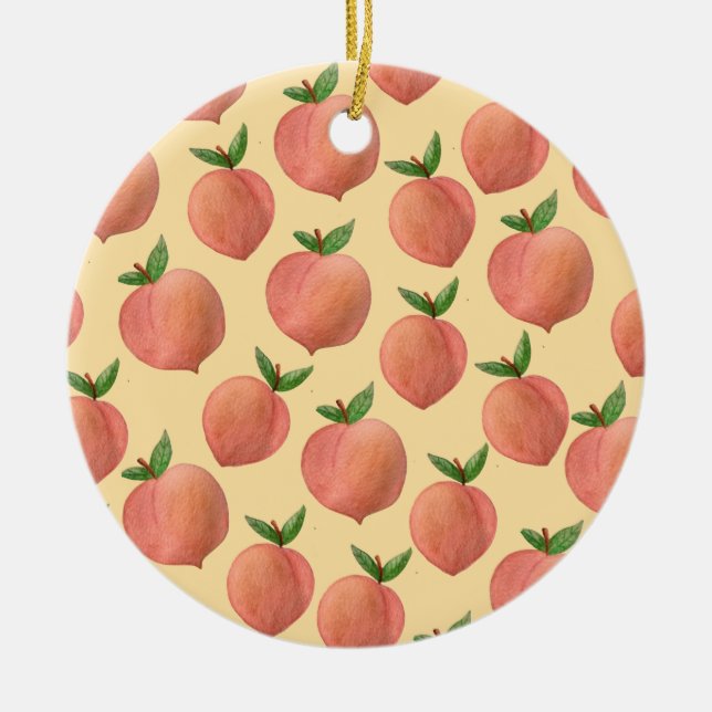 Pfirsiche Keramik Ornament (Vorne)