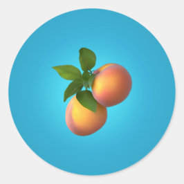 Pfirsiche Klassischer Rundsticker Runder Aufkleber