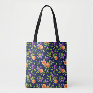 Pfirsiche Pflaumen Lila Niedliches Fruchtmuster Tasche