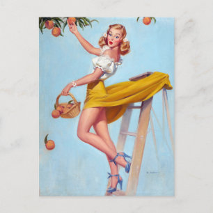 Pfirsiche Pin Up Postkarte