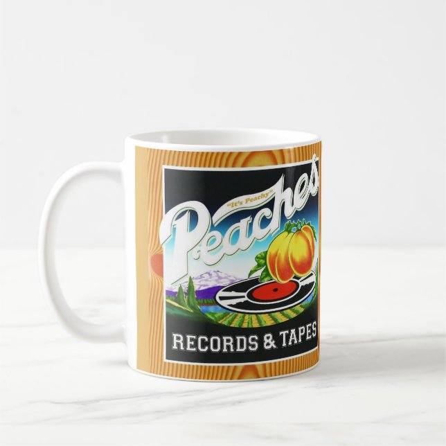 Pfirsiche Platten & Bänder Kaffeemaschine Tasse (Links)