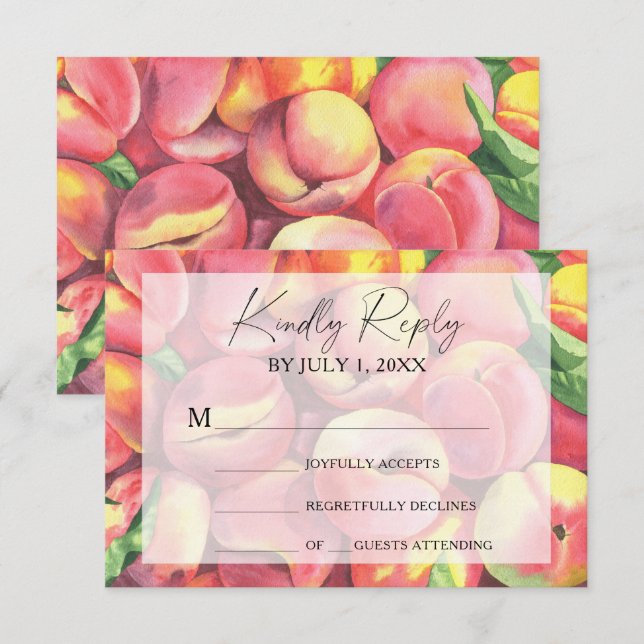 Pfirsiche - RSVP-Karte für Hochzeiten RSVP Karte (Vorne/Hinten)