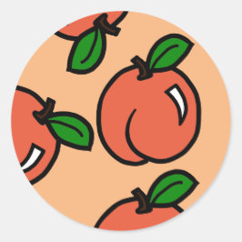 Pfirsiche Runder Aufkleber