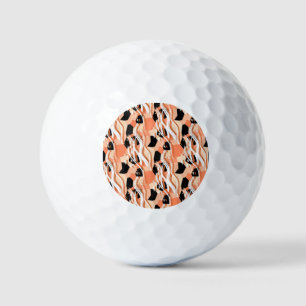 Pfirsiche Schwarz-weißes Abstraktes Muster. Golfball