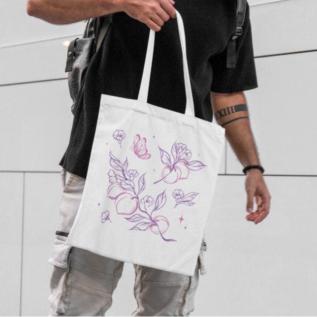 Pfirsiche und Blume Tragetasche (Von Creator hochgeladen)