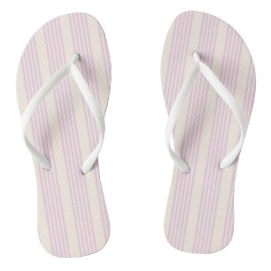 Pfirsiche und creme 5 Streifen Muster Flip Flops