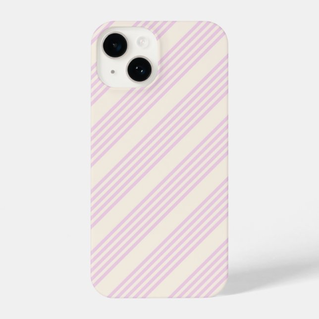 Pfirsiche und creme 5 Streifen Muster iPhone 14 Hülle (Rückseite)