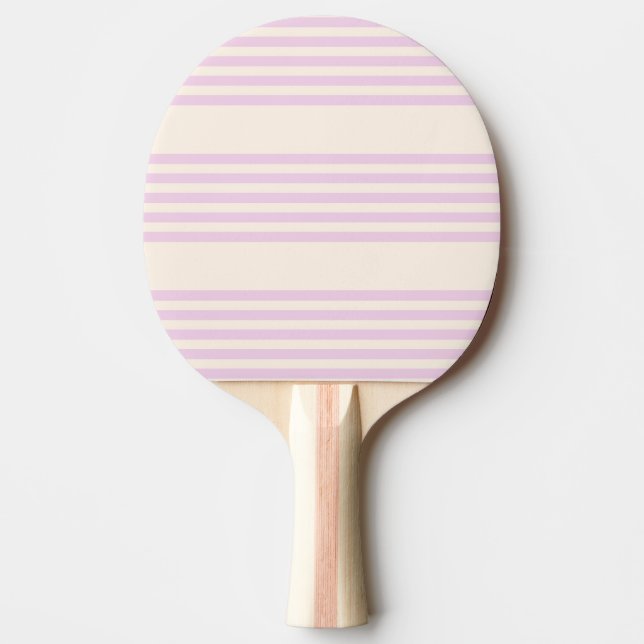 Pfirsiche und creme 5 Streifen Muster Tischtennis Schläger (Vorderseite)