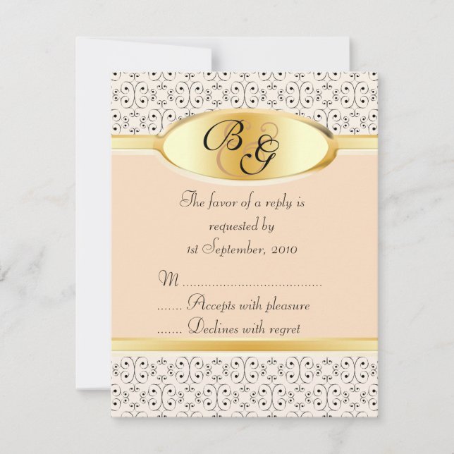 Pfirsiche und Creme der RSVP-Karte RSVP Karte (Vorderseite)