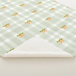 Pfirsiche und Salbei karierter Sherpa-Wurfdecke Sherpadecke