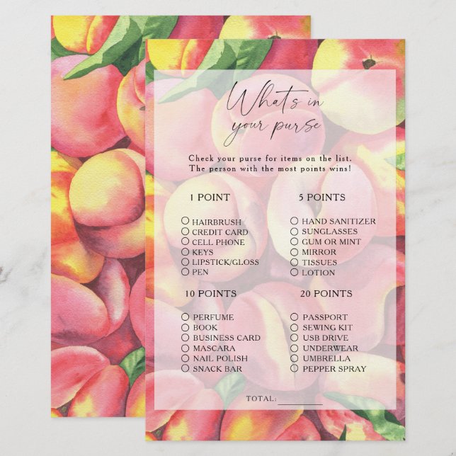 Pfirsiche - Was ist in deinem Handyspiel? (Vorne/Hinten)