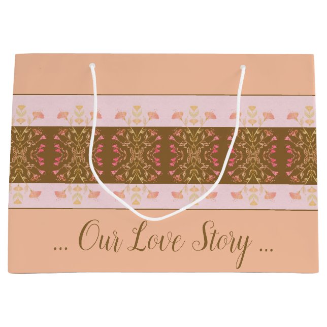 Pfirsichfarben Große Geschenktüte (Vorderseite)