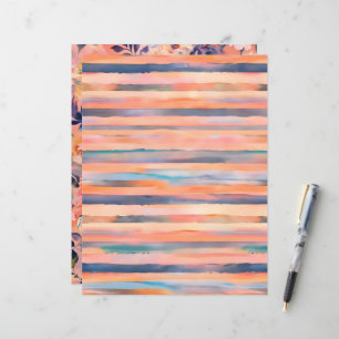 Pfirsichfarben, Pastellstreifen, Scrapbook