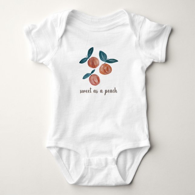 Pfirsichfarben Sweet als Peach Baby Bodysuit Baby Strampler (Vorderseite)