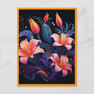 PFIRSICHFARBENE BLUMEN #2 POSTKARTE