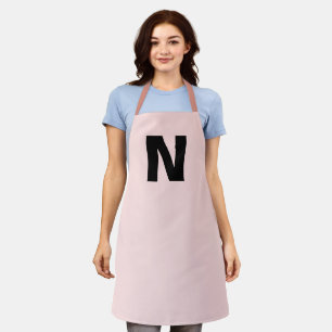 Pfirsichfarbene moderne stilvolle Monogramm Anfang Schürze