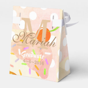 Pfirsichfarbene Pink-Eiscreme-Kegel-Partygeschenkb Geschenkschachtel