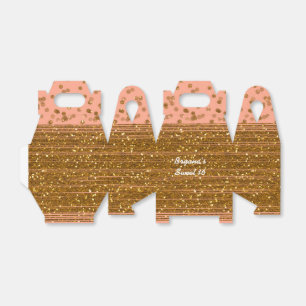 Pfirsichfarbene Pink & Gold Konfetti Punkte Gesche Geschenkschachtel