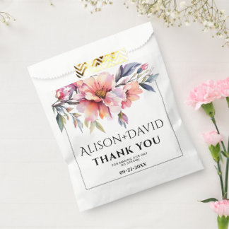 Pfirsichfarbene Rhododendron-Blüten-Typografie Hoc Geschenktütchen