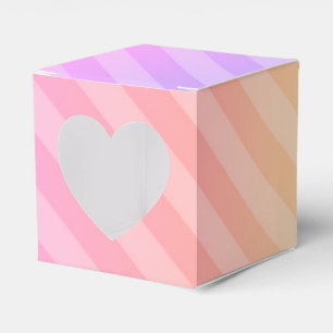 Pfirsichfarbene, rosa und Lila Streifen Geschenkschachtel