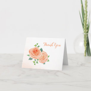 Pfirsichfarbene Rosen Danke-Karte Dankeskarte