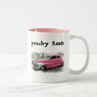 Pfirsichfarbene scharfe Kaffee-Tasse Zweifarbige Tasse