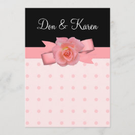 Pfirsichfarbene Wedding Rosen-Polka-Punkte Einladung