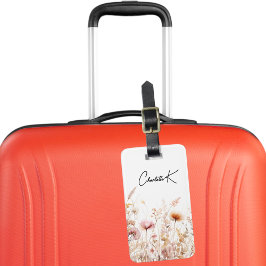 Pfirsichfarbene Wildblumen Gepäckanhänger