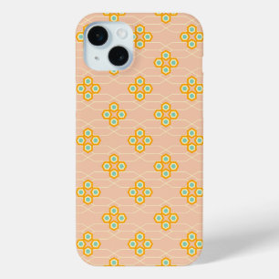 Pfirsichfarbener Hintergrund mit sechseckigem Blum Case-Mate iPhone Hülle
