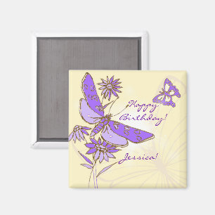 Pfirsichfarbener Schmetterling Magnet