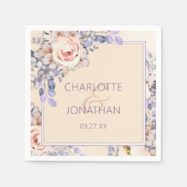 Pfirsichfarbenes Blumenzildpapier Napkins Serviette