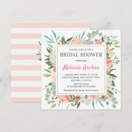 Pfirsichfarbenes Brautparty Wasserfarbe Rose Einladung