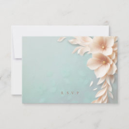 Pfirsichflorale Hochzeitsessen UAWG RSVP Karte