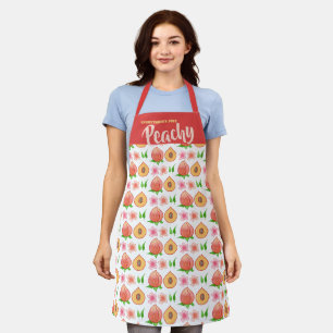 Pfirsichfrüchte Blüten personalisierte Kochküch Schürze