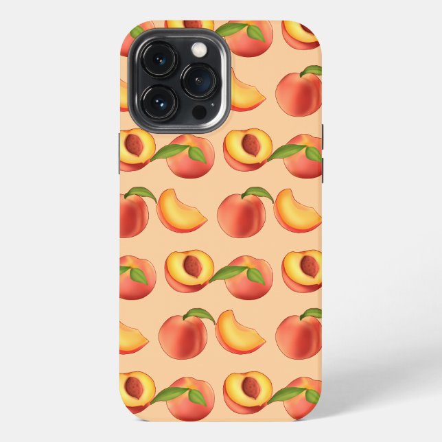 Pfirsichfruchtmuster iPhone 13 Pro Max Hülle (Rückseite)
