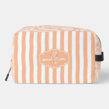 Pfirsichfuzz und weiße, breite Streifen mit Monogr