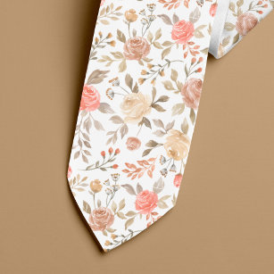 Pfirsichgoldblütenfarbe Rose Sommermuster Krawatte