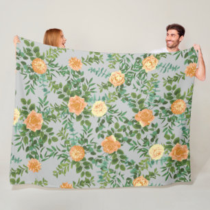Pfirsichgraue Hochzeit Vintage-Blumen Fleecedecke