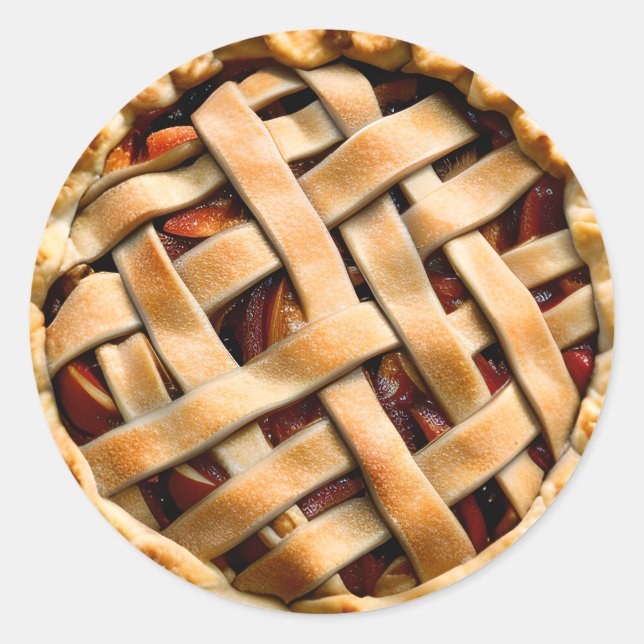 Pfirsichkuchen mit Extravaganter Kruste Runder Aufkleber (Vorderseite)