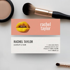 Pfirsichlippen Modernes Beruflich Mini Visitenkarte