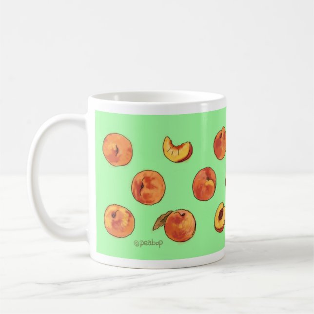 Pfirsichmuster-Tasse - Grün Kaffeetasse (Links)