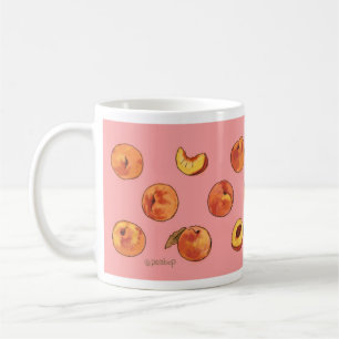 Pfirsichmuster-Tasse - Rosa Kaffeetasse