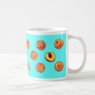 Pfirsichmuster-Tasse - Türkis Kaffeetasse