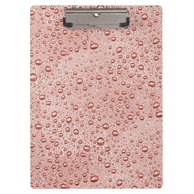 Pfirsichorangefarbene Wassertropfen Klemmbrett (Vorderseite)