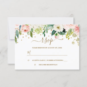 Pfirsichpfirsichpfirsiche Confetti UAWG RSVP Karte