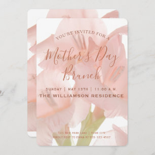 Pfirsichrosa Blume Muttertagsbrunch Einladung