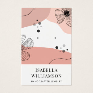 Pfirsichrosa Blume Sketch-Grafikkarte