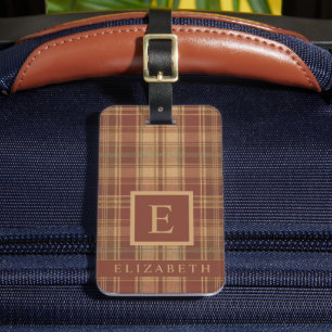 Pfirsichrosa-braun-Muster Gepäckanhänger